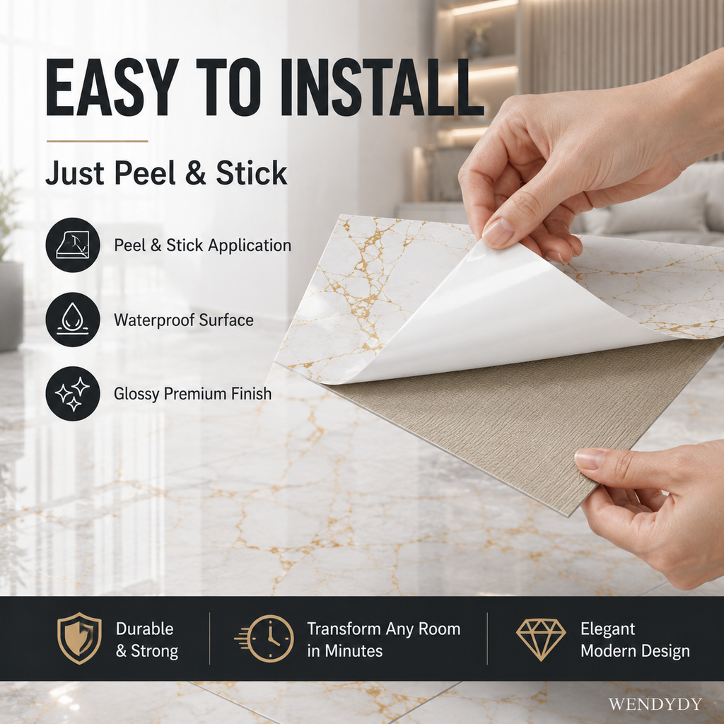 🧱 LIMITED-TIME 50% OFF! ✨ Self-Adhesive Floor Tile – Thickened, Waterproof, Peel & Stick ✨