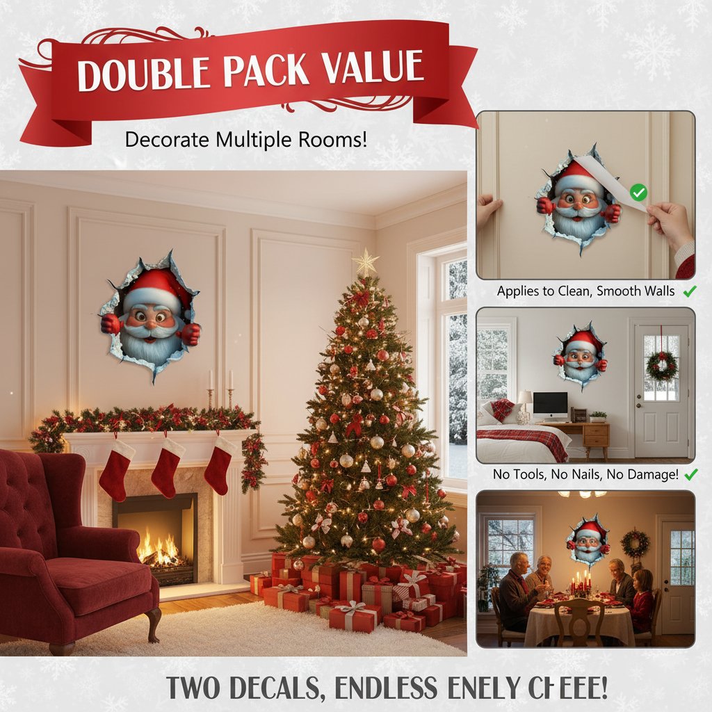 🎅Santa's Surprise 3D Wall Decals